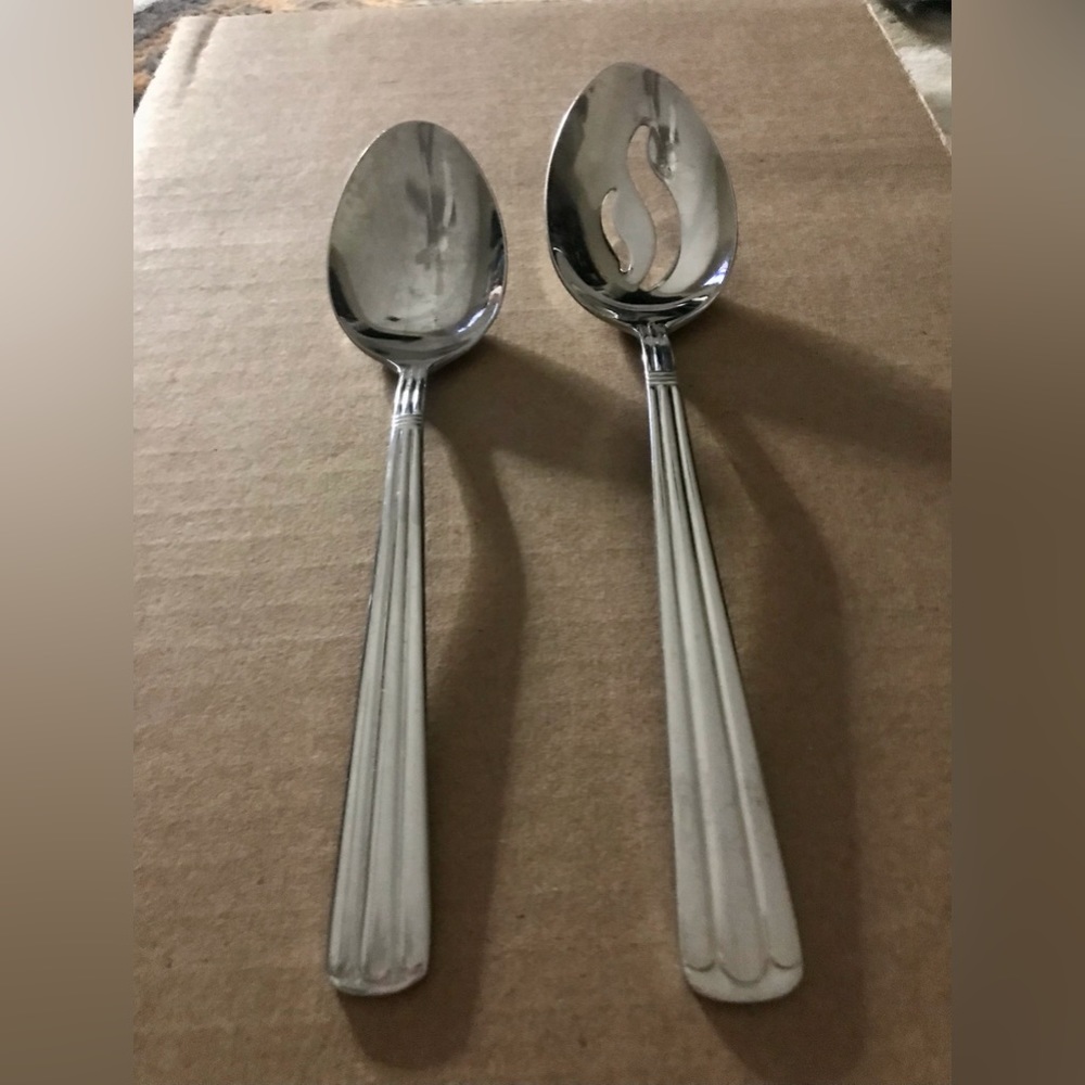 Kingston WALLACE SILVER Slotted Serving Spoon & Tablespoon Replacement Flatware